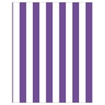 Vertical Stripes - White and Dark Lavender Violet Drawstring Bag (Small)