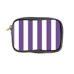 Vertical Stripes - White and Dark Lavender Violet Coin Purse