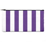 Vertical Stripes - White and Dark Lavender Violet Pencil Case