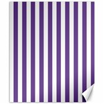 Vertical Stripes - White and Dark Lavender Violet Canvas 8  x 10 