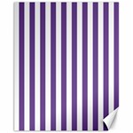 Vertical Stripes - White and Dark Lavender Violet Canvas 11  x 14 