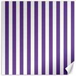 Vertical Stripes - White and Dark Lavender Violet Canvas 12  x 12 