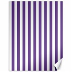 Vertical Stripes - White and Dark Lavender Violet Canvas 12  x 16 