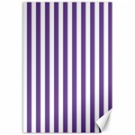 Vertical Stripes - White and Dark Lavender Violet Canvas 12  x 18 