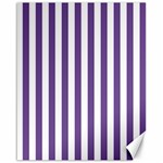 Vertical Stripes - White and Dark Lavender Violet Canvas 16  x 20 