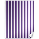 Vertical Stripes - White and Dark Lavender Violet Canvas 18  x 24 