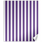 Vertical Stripes - White and Dark Lavender Violet Canvas 20  x 24 