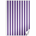 Vertical Stripes - White and Dark Lavender Violet Canvas 20  x 30 