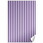 Vertical Stripes - White and Dark Lavender Violet Canvas 24  x 36 