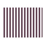 Vertical Stripes - White and Eggplant Violet Double Sided Flano Blanket (Mini)