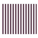 Vertical Stripes - White and Eggplant Violet Double Sided Flano Blanket (Small)