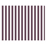 Vertical Stripes - White and Eggplant Violet Double Sided Flano Blanket (Medium)