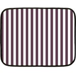 Vertical Stripes - White and Eggplant Violet Fleece Blanket (Mini)