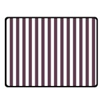 Vertical Stripes - White and Eggplant Violet Double Sided Fleece Blanket (Small) (Two Sides)