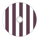 Vertical Stripes - White and Eggplant Violet CD Wall Clock