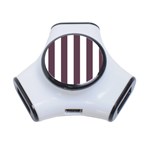 Vertical Stripes - White and Eggplant Violet Portable USB Hub (One Side)