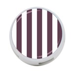 Vertical Stripes - White and Eggplant Violet 4-Port USB Hub (Two Sides)