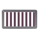 Vertical Stripes - White and Eggplant Violet Memory Card Reader (Mini)