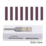 Vertical Stripes - White and Eggplant Violet Memory Card Reader (Stick)