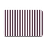 Vertical Stripes - White and Eggplant Violet Small Doormat