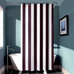 Vertical Stripes - White and Eggplant Violet Shower Curtain 36  x 72  (Stall)