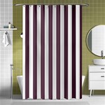 Vertical Stripes - White and Eggplant Violet Shower Curtain 48  x 72  (Small)