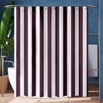 Vertical Stripes - White and Eggplant Violet Shower Curtain 60  x 72  (Medium)