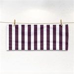 Vertical Stripes - White and Eggplant Violet Hand Towel