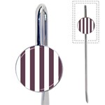 Vertical Stripes - White and Eggplant Violet Book Mark