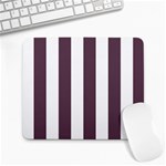 Vertical Stripes - White and Eggplant Violet Large Mousepad