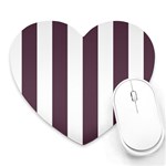 Vertical Stripes - White and Eggplant Violet Heart Mousepad