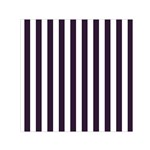 Vertical Stripes - White and Dark Purple Small Satin Scarf  (Square)