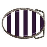 Vertical Stripes - White and Dark Purple Belt Buckle