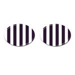 Vertical Stripes - White and Dark Purple Cufflinks (Oval)