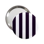 Vertical Stripes - White and Dark Purple 2.25  Handbag Mirror