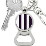 Vertical Stripes - White and Dark Purple Bottle Opener Key Chain