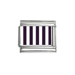 Vertical Stripes - White and Dark Purple Italian Charm (9mm)