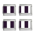 Vertical Stripes - White and Dark Purple 9mm Italian Charm (4 pack)