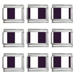 Vertical Stripes - White and Dark Purple 9mm Italian Charm (9 pack)