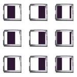 Vertical Stripes - White and Dark Purple Mega Link Italian Charm (9 pack)