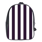 Vertical Stripes - White and Dark Purple School Bag (Large)