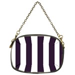 Vertical Stripes - White and Dark Purple Chain Purse (One Side)