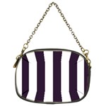 Vertical Stripes - White and Dark Purple Chain Purse (Two Sides)