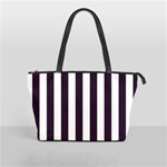 Vertical Stripes - White and Dark Purple Classic Shoulder Handbag (One Side)