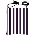 Vertical Stripes - White and Dark Purple Shoulder Sling Bag