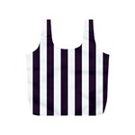 Vertical Stripes - White and Dark Purple Full Print Recycle Bag (S)