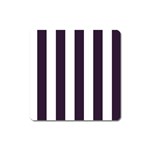 Vertical Stripes - White and Dark Purple Magnet (Square)