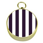 Vertical Stripes - White and Dark Purple Gold Compass