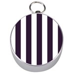 Vertical Stripes - White and Dark Purple Silver Compass