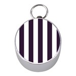 Vertical Stripes - White and Dark Purple Silver Compass (Mini)